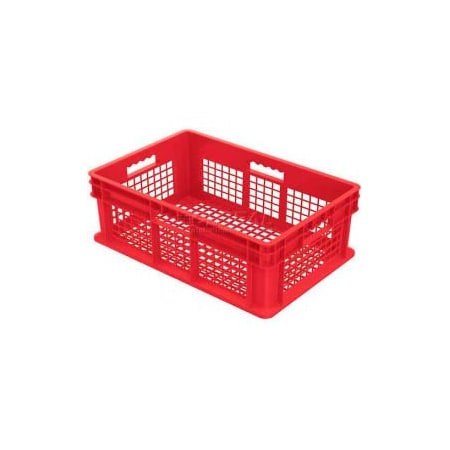 Akro-Mils Mesh Straight Wall Storage Container, 23-3/4 in L x 15-3/4 in W x 8-1/4 in H, Gray, 4 PK 37608RED